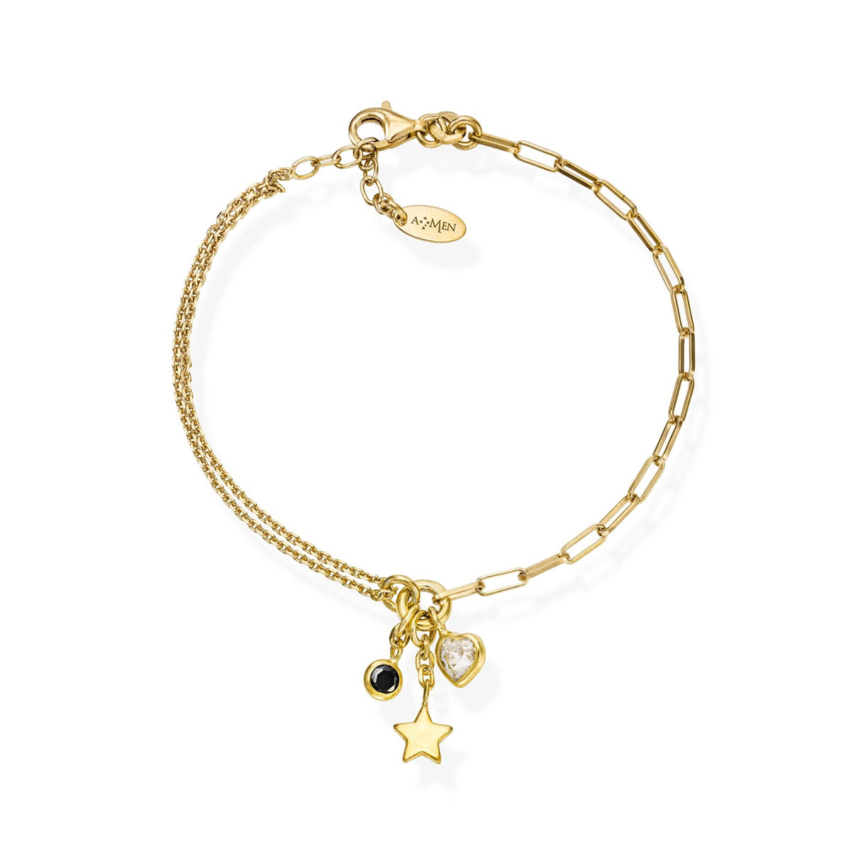 Bracciale Donna AMEN Charm Stella Dorato e Cristalli Argento 925