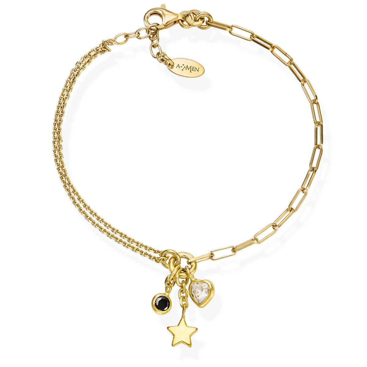 Bracciale Donna AMEN Charm Stella Dorato e Cristalli Argento 925