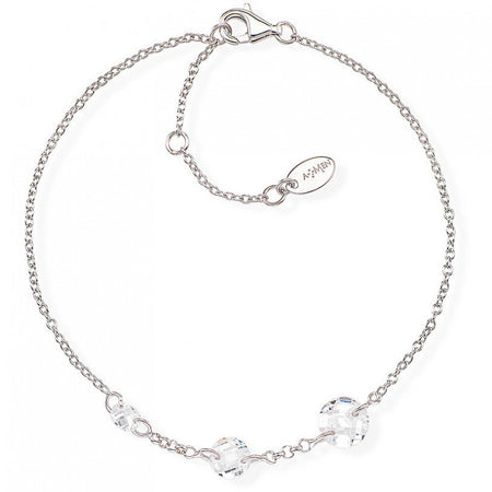AMEN Bracciale Cristalli Bianchi in Argento 925