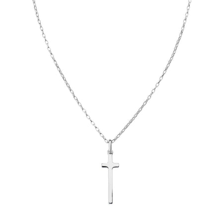 AMEN Collana Lunga Unisex Croce in Argento 925