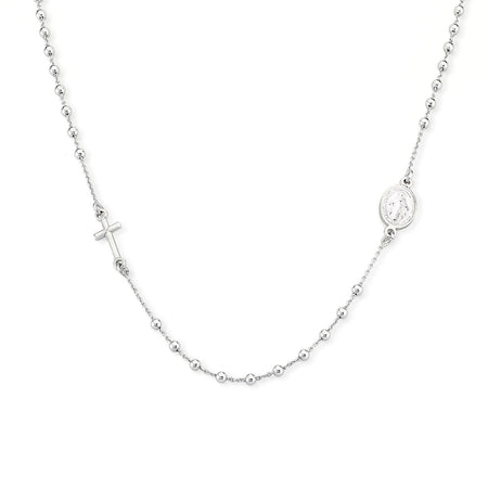 AMEN Collana Rosario Girocollo grani 2,5mm in Argento 925