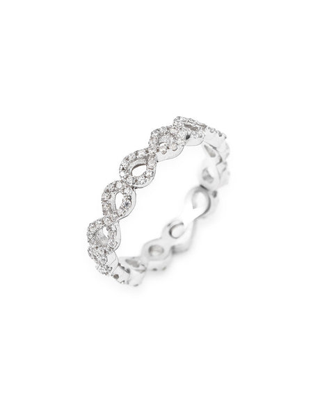 AMEN Anello Donna Infinito Amore con Zirconi Bianchi