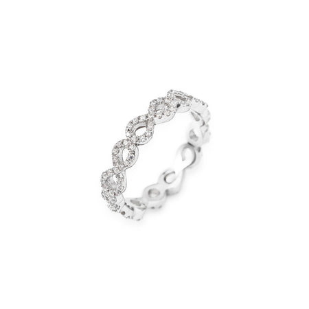 AMEN Anello Donna Infinito Amore con Zirconi Bianchi