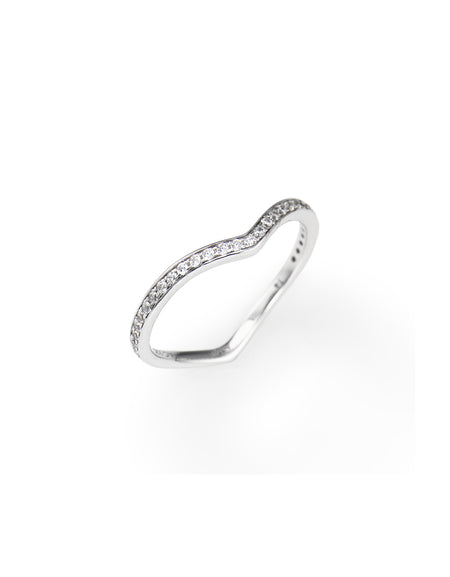 AMEN Anello Donna Cuore con Zirconi Bianchi