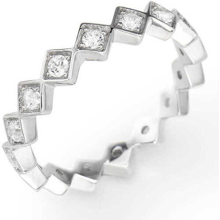AMEN Anello Donna Veretta Rombi con Zirconi Bianchi