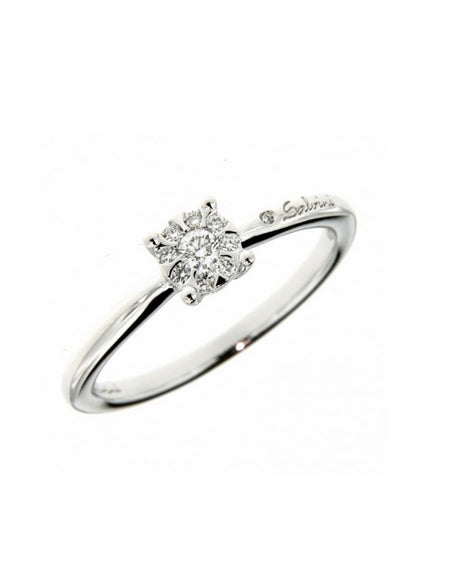 Anello Donna SALVINI Solitario in Oro Bianco e Diamanti Daphne 0.12CT