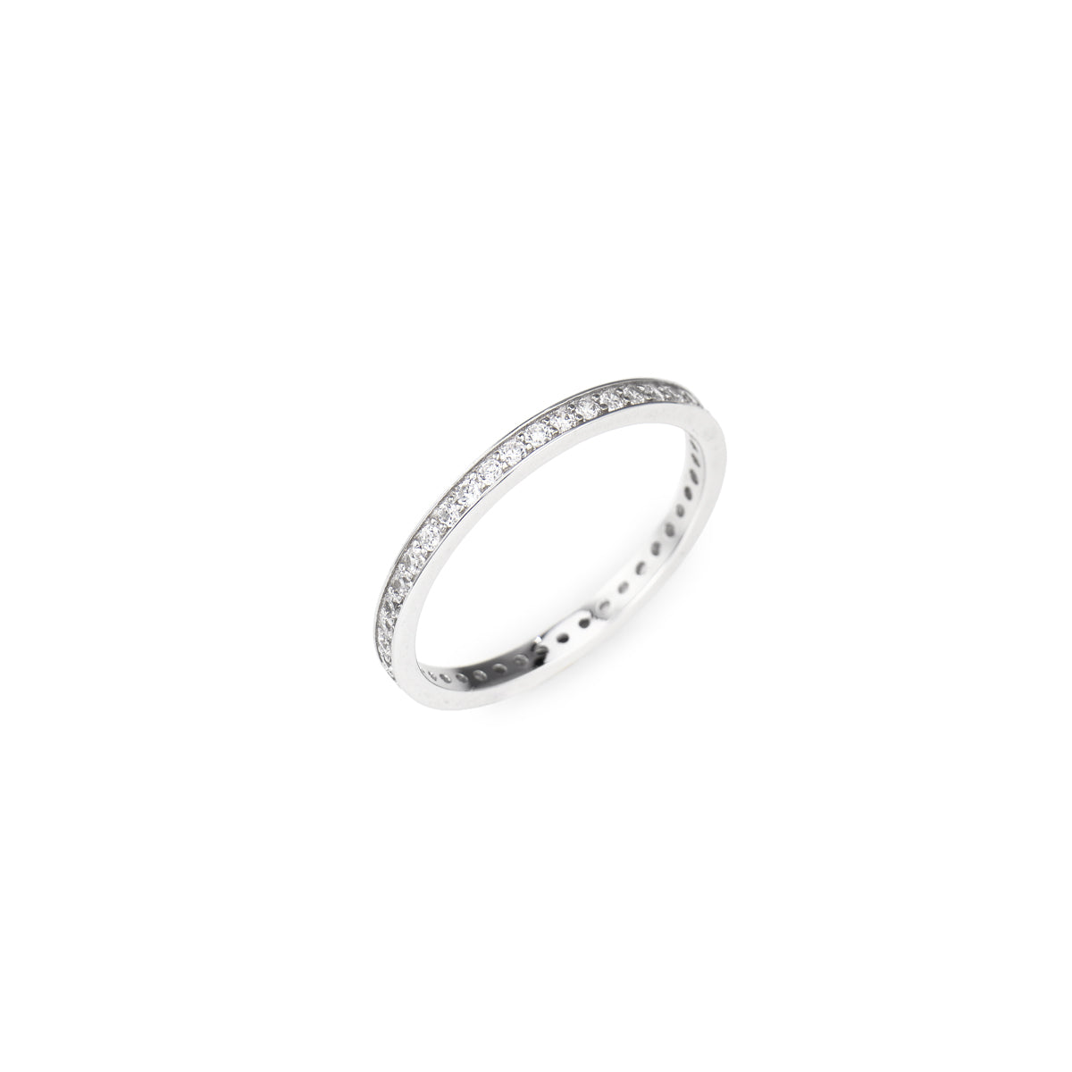 AMEN Anello Donna Veretta con Zirconi Bianchi