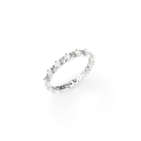 AMEN Anello Donna Veretta Cuori e Zirconi Bianchi