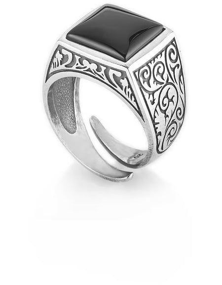 Anello Unisex GERBA JEWELS con Onice Nera in Argento 925