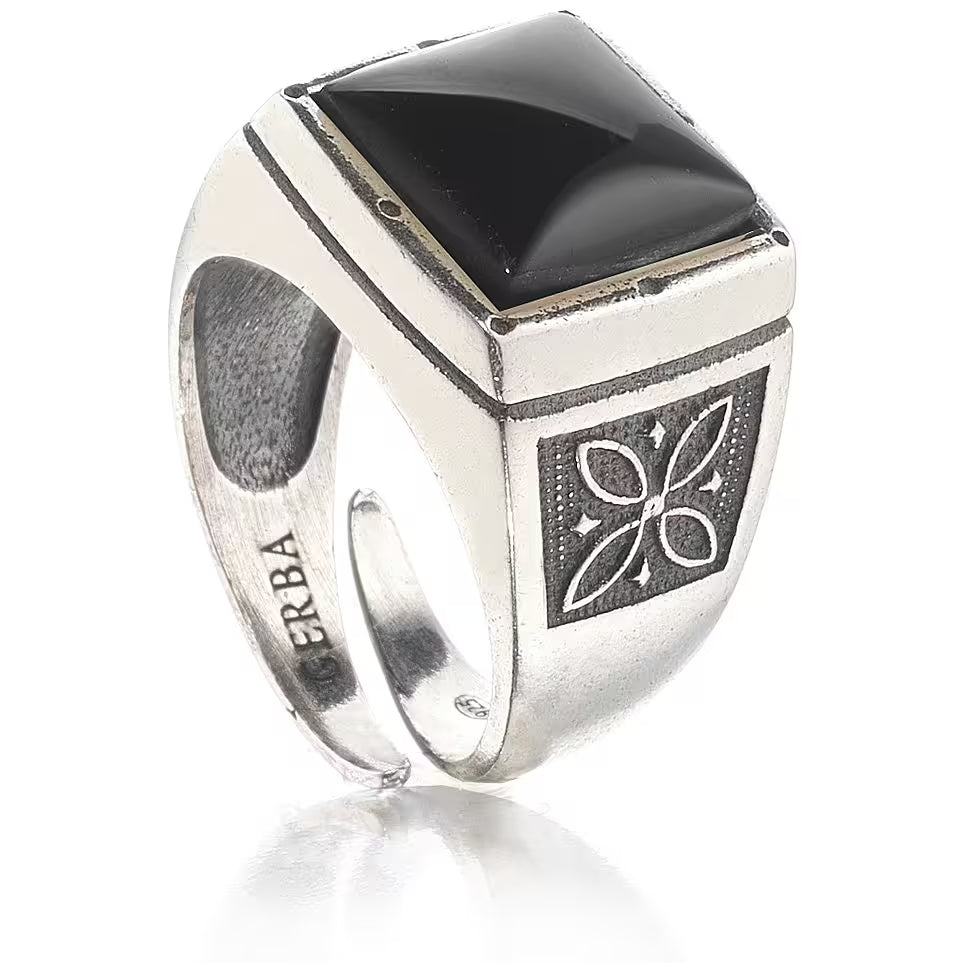 Anello Unisex GERBA JEWELS con Onice Nera in Argento 925