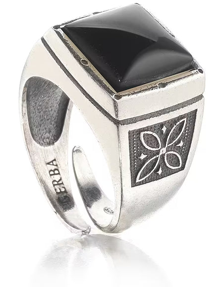 Anello Unisex GERBA JEWELS con Onice Nera in Argento 925