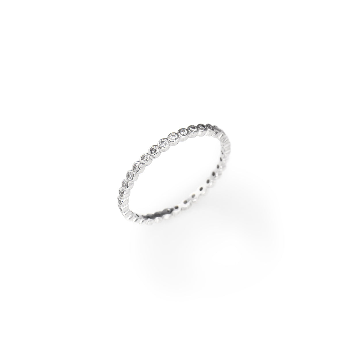 AMEN Anello Donna Veretta con Zirconi Bianchi