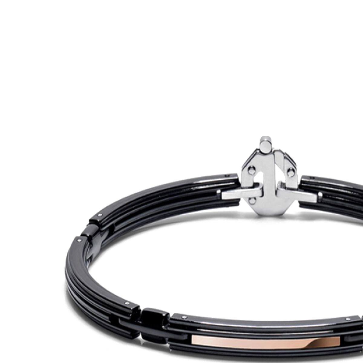 Bracciale Uomo BARAKÀ in Oro Rosa 18kt, Ceramica Nera, Stainless Steel, PVD Nero