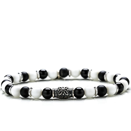 GERBA Bracciale Uomo Stone Collection Black and White 285