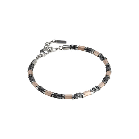 Bracciale Uomo BOCCADAMO MAN in Acciaio Placcato Oro Rosa ed Ematite