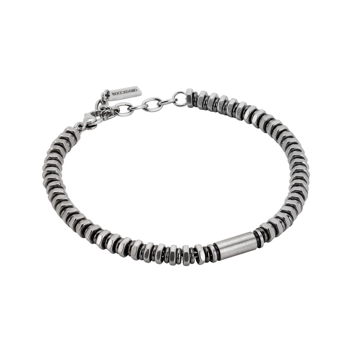 Bracciale Uomo BOCCADAMO MAN Ematite Galvanizzata Grigia