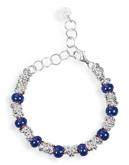 GERBA Bracciale Bambini Murrine Blu in Argento 925