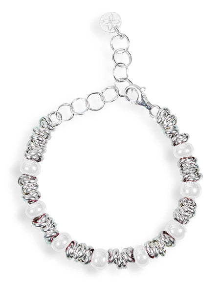 GERBA Bracciale Bambini Murrine Bianche in Argento 925