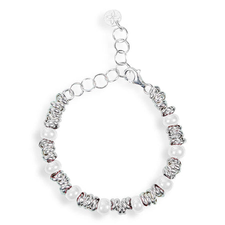 GERBA Bracciale Bambini Murrine Bianche in Argento 925