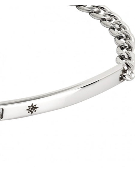 Bracciale uomo BOCCADAMO MAN maglia grumetta con rosa dei venti