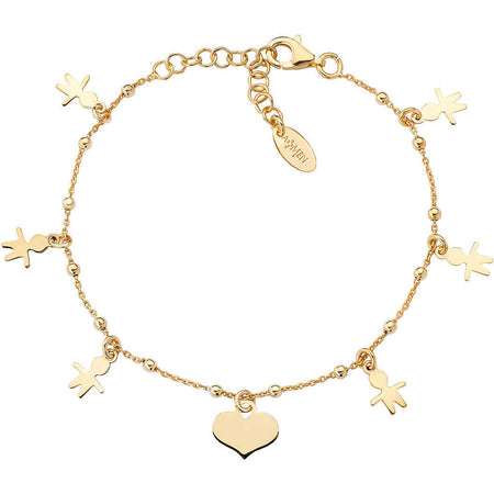 AMEN Bracciale Donna i Bobolini con Pendente Cuore e Bimbi