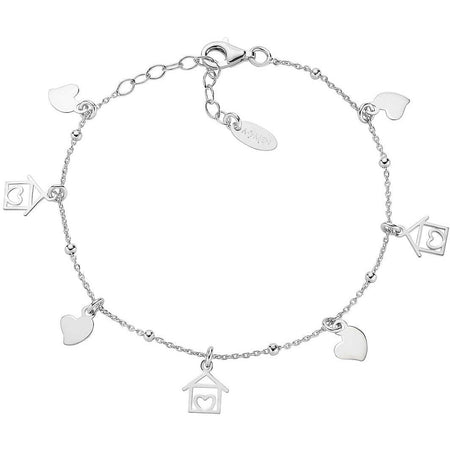 AMEN Bracciale Donna con Charm Casetta e Cuore