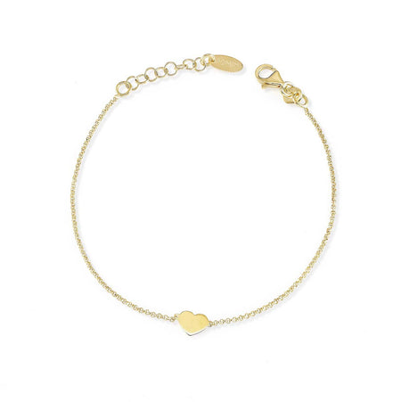 AMEN Bracciale Cuore Dorato a Lastra in Argento 925