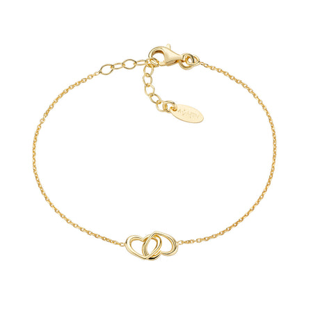 AMEN Bracciale dorato Cuori Intrecciati in Argento 925
