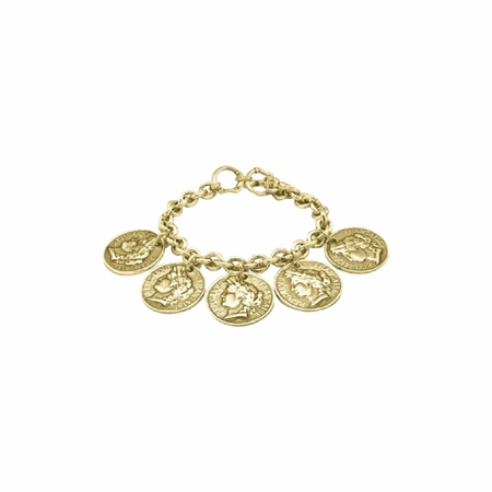 CICLÓN Bracciale Donna Intemporels Dorato con Monete Pendenti