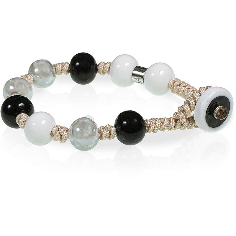 Bracciale Unisex ANTIBES GERBA JEWELS perle in vetro di murano e Argento 925