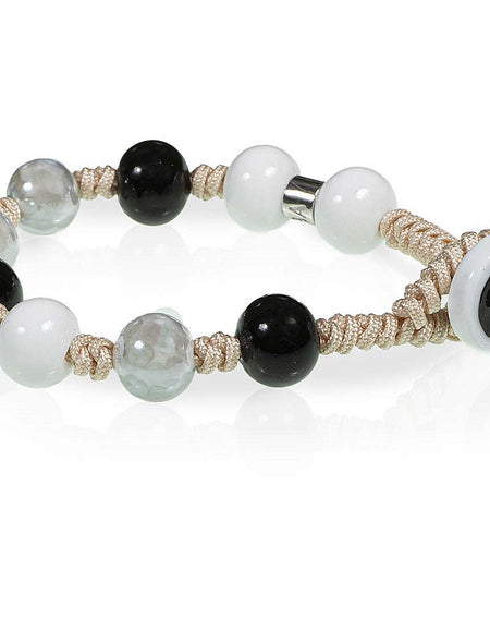 Bracciale Unisex ANTIBES GERBA JEWELS perle in vetro di murano e Argento 925