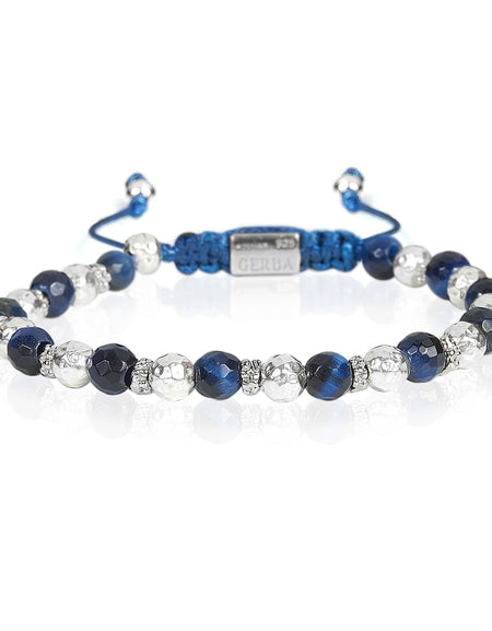 GERBA Bracciale Silver Stone 02 con Agata Blu e Argento 925