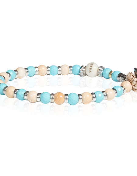 GERBA Bracciale Uomo Muslè 04 con Pasta di Turchese Conchiglia e Argento 925