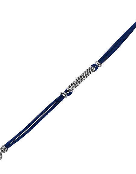 Bracciale uomo BOCCADAMO MAN 2 fili in pelle e corda ritorta centrale in ARG925