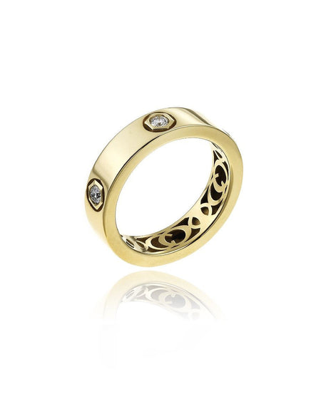 Anello a Fascia CHIMENTO Armillas Be Mine in Oro Giallo 18kt e Diamanti