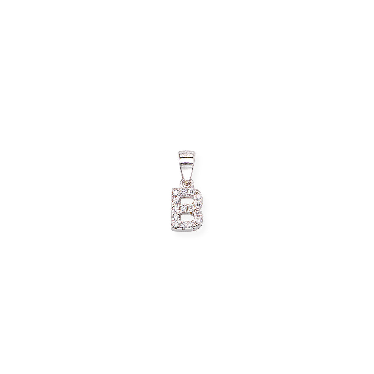 AMEN Pendente Lettera B con Zirconi in Argento 925