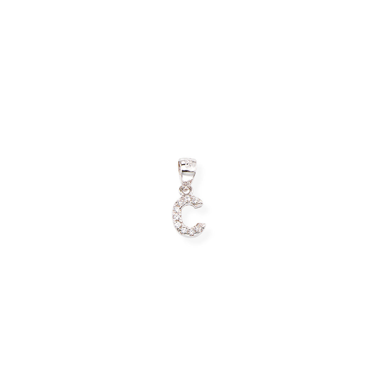 AMEN Pendente Lettera C con Zirconi Bianchi in Argento 925