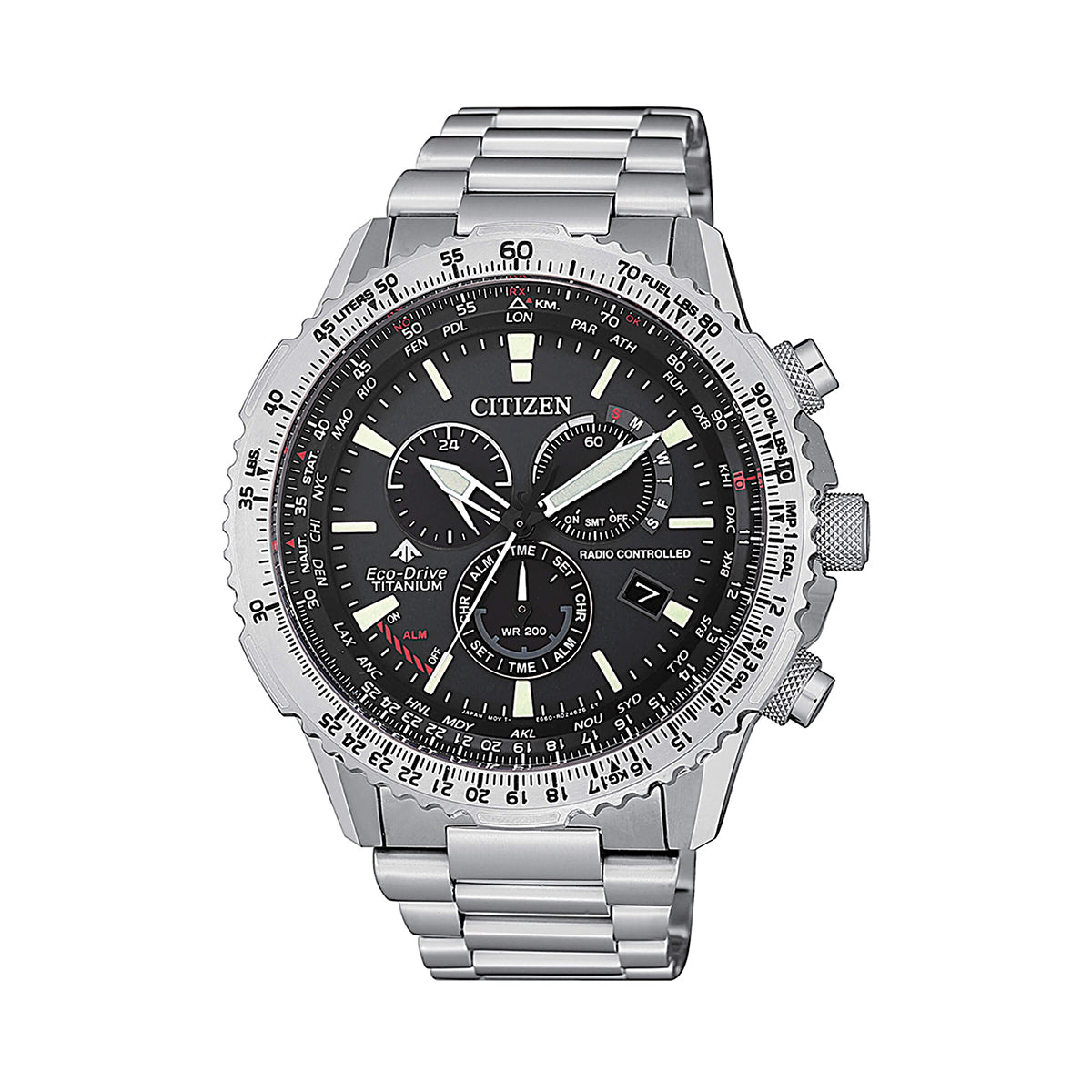 CITIZEN Orologio Uomo Crono Pilot Super Titanio