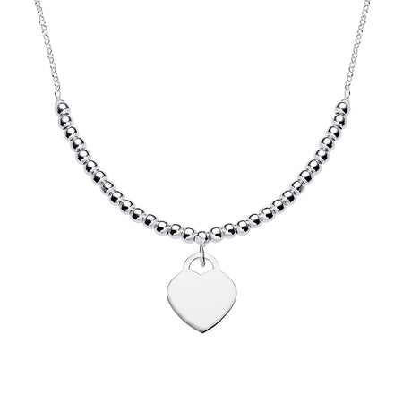 AMEN Collana Donna Sfere Rodio e Cuore in Argento 925