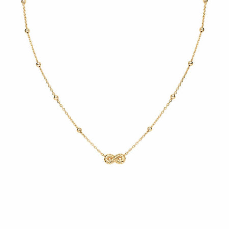 AMEN Collana Infinito Godronato Dorato in Argento 925