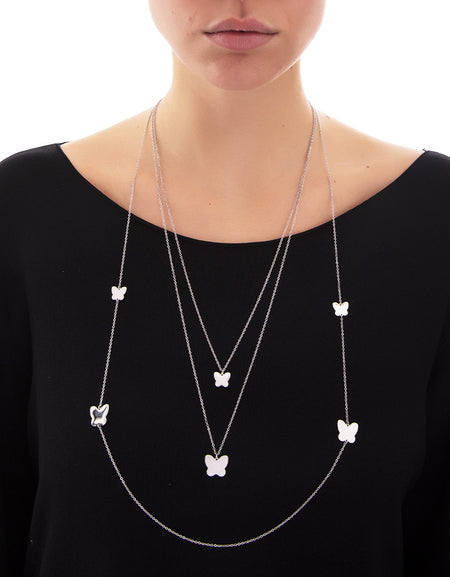 BOCCADAMO MYA Collana a tre fili con Farfalle