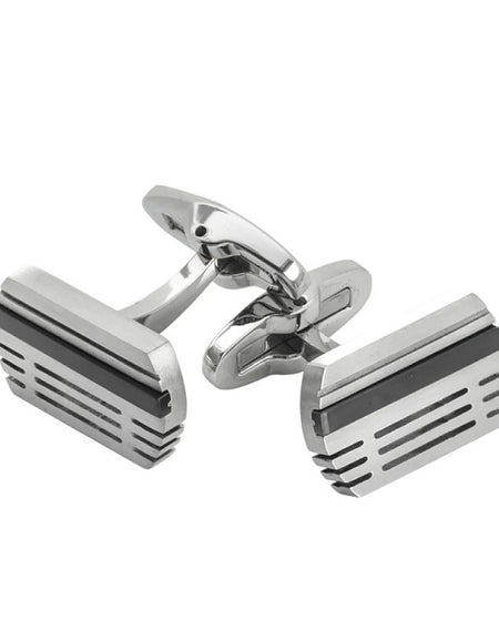 Gemelli Uomo BOCCADAMO MAN in Acciaio e inserti in PVD nero