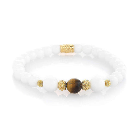 Bracciale Donna GERBA JEWELS SHEILA Occhio di tigre e Agata bianca Argento 925