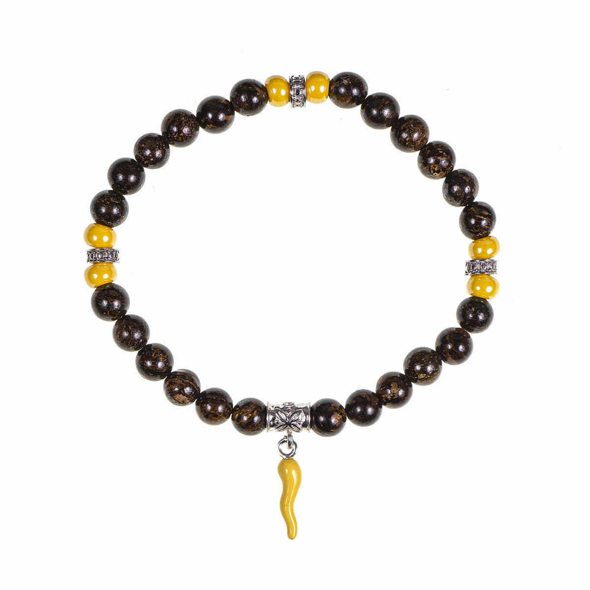 GERBA Bracciale Horn 10 Cornetto Giallo Bronzite e Argento 925