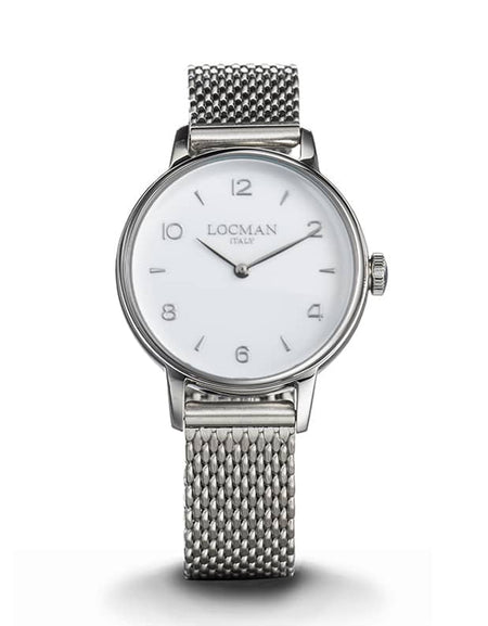LOCMAN Orologio Donna 1960 Lady Solo Tempo Maglia Milano Bianco
