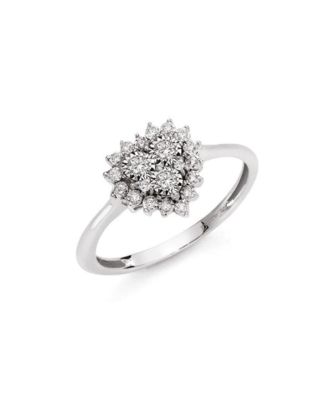 LUCE DI DONNAORO Anello Donna Cuore con Diamanti Naturali in Oro 18kt