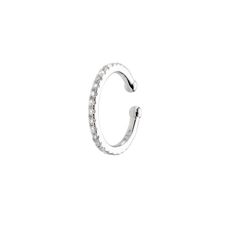 AMEN Monorecchino Ear Cuff con Zirconi Bianchi in Argento 925