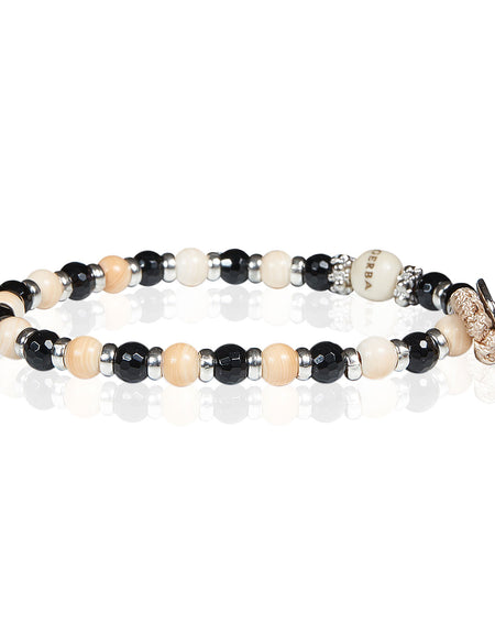 GERBA Bracciale Uomo Muslè 02 Onice Nera e Conchiglia