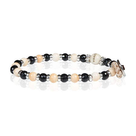 GERBA Bracciale Uomo Muslè 02 Onice Nera e Conchiglia