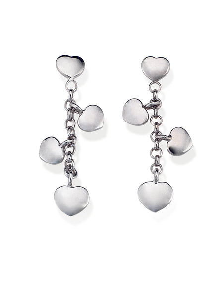 AMEN Orecchini Donna pendenti Grappolo di Cuori in Argento 925